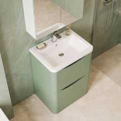 [BFAC801A] Dunwood Contemporary 2 Drawer Floor Standing Vanity Basin Unit, Choice of Size and Colour