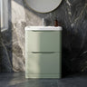 [BFAC801A] Dunwood Contemporary 2 Drawer Floor Standing Vanity Basin Unit, Choice of Size and Colour - Silo