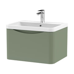 [BFAC805] Dunwood Wall Hung 1 Drawer Vanity Unit with Polymarble Basin, Choice of Size and Colour - Cutout