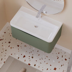 [BFAC806] Dunwood Wall Hung 1 Drawer Vanity Unit with Polymarble Basin, Choice of Size and Colour