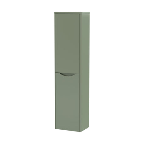 [BFAC862] Balterley Arch Modern Bathroom 1 Soft Close Door Wall Hung Tall Cabinet, Satin Green, 356mm - Cutout