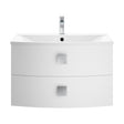 [BFAR101] Gentleshaw Contemporary 2 Drawer Wall Hung Vanity Unit with Curved Basin, Moon White, 700mm - Cutout