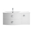 [BFAR102L] Gentleshaw Contemporary 1 Door 2 Drawer Left-Hand Wall Hung Vanity Unit with Curved Basin, Moon White, 1000mm - Cutout
