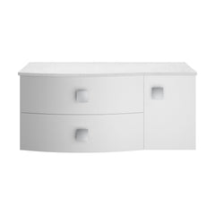 [BFAR103L] Gentleshaw Contemporary Wall Hung Vanity Unit with White Marble Worktop, Moon White, 1000mm - Cutout