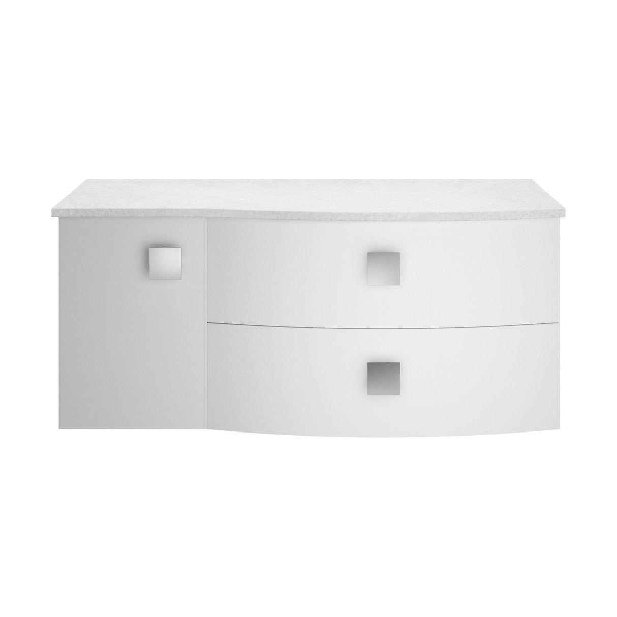 [BFAR103R] Gentleshaw Contemporary Wall Hung Vanity Unit with White Marble Worktop, 1000mm - Choice of Orientation and Colour - Cutout