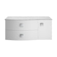 [BFAR105L] Gentleshaw Contemporary Left-Hand Wall Hung Vanity Unit with Grey Marble Worktop, Moon White, 1000mm - Cutout