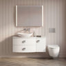 [BFAR105L] Gentleshaw Contemporary Wall Hung Vanity Unit with Grey Marble Worktop, 1000mm - Choice of Orientation and Colour - Silo