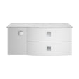 [BFAR105R] Gentleshaw Contemporary Wall Hung Vanity Unit with Grey Marble Worktop, Moon White, 1000mm - Cutout