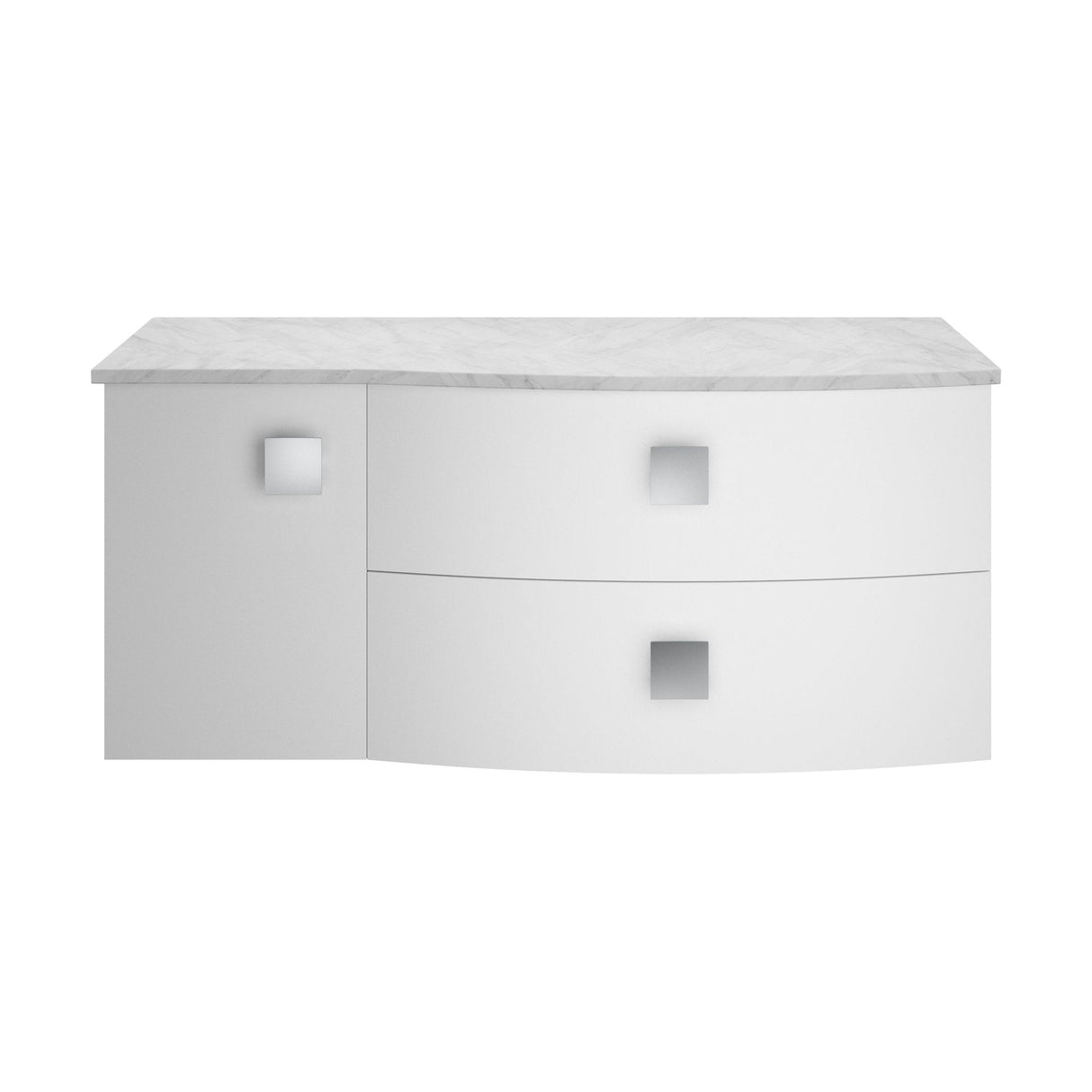 [BFAR105R] Gentleshaw Contemporary Wall Hung Vanity Unit with Grey Marble Worktop, 1000mm - Choice of Orientation and Colour - Cutout