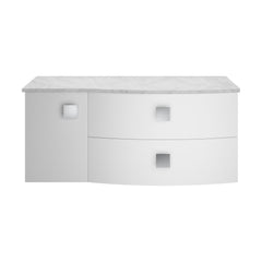 [BFAR105R] Gentleshaw Contemporary Wall Hung Vanity Unit with Grey Marble Worktop, 1000mm - Choice of Orientation and Colour - Cutout