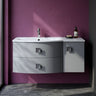[BFAR202L] Gentleshaw Contemporary 1 Door 2 Drawer Wall Hung Vanity Unit with Curved Basin, 1000mm - Choice of Orientation and Colour - Silo