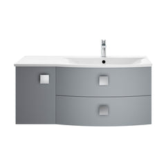 [BFAR202R] Gentleshaw Contemporary 1 Door 2 Drawer Wall Hung Vanity Unit with Curved Basin, 1000mm - Choice of Orientation and Colour - Cutout