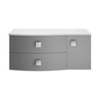 [BFAR203L] Gentleshaw Contemporary 2 Drawer Left-Hand Wall Hung Vanity Unit with White Marble Worktop, Dove Grey, 1012mm - Cutout