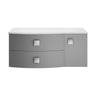 [BFAR203L] Gentleshaw Contemporary Wall Hung Vanity Unit with White Marble Worktop, 1000mm - Choice of Orientation and Colour - Cutout