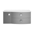 [BFAR203R] Gentleshaw Contemporary 2 Drawer Right-Hand Wall Hung Vanity Unit with White Marble Worktop, 1000mm - Cutout