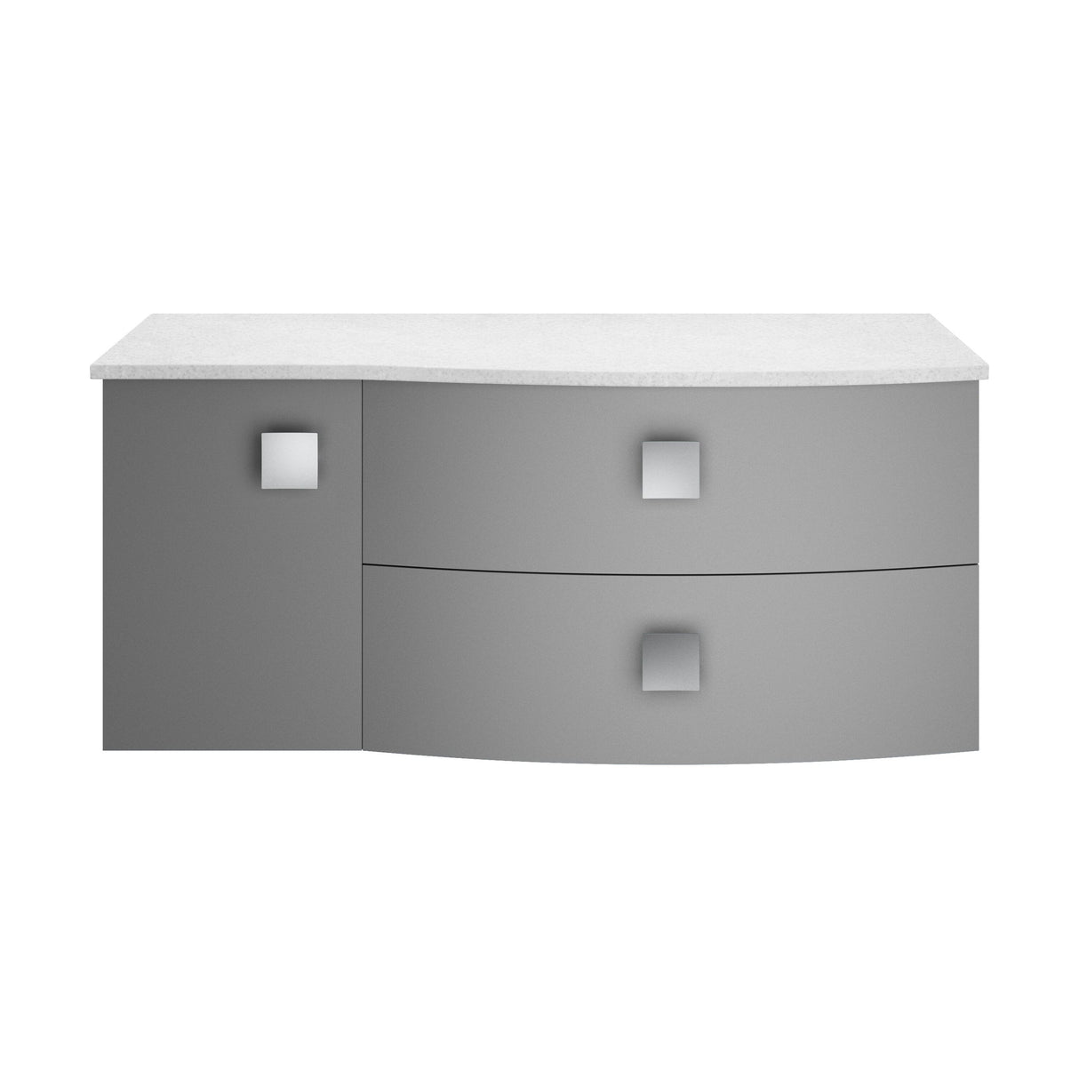 [BFAR203R] Gentleshaw Contemporary Wall Hung Vanity Unit with White Marble Worktop, 1000mm - Choice of Orientation and Colour - Cutout