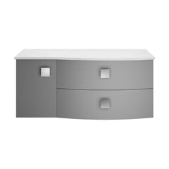 [BFAR203R] Gentleshaw Contemporary Wall Hung Vanity Unit with White Marble Worktop, 1000mm - Choice of Orientation and Colour - Cutout