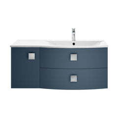 [BFAR302R] Gentleshaw Contemporary 1 Door 2 Drawer Wall Hung Vanity Unit with Curved Basin, 1000mm - Choice of Orientation and Colour - Cutout