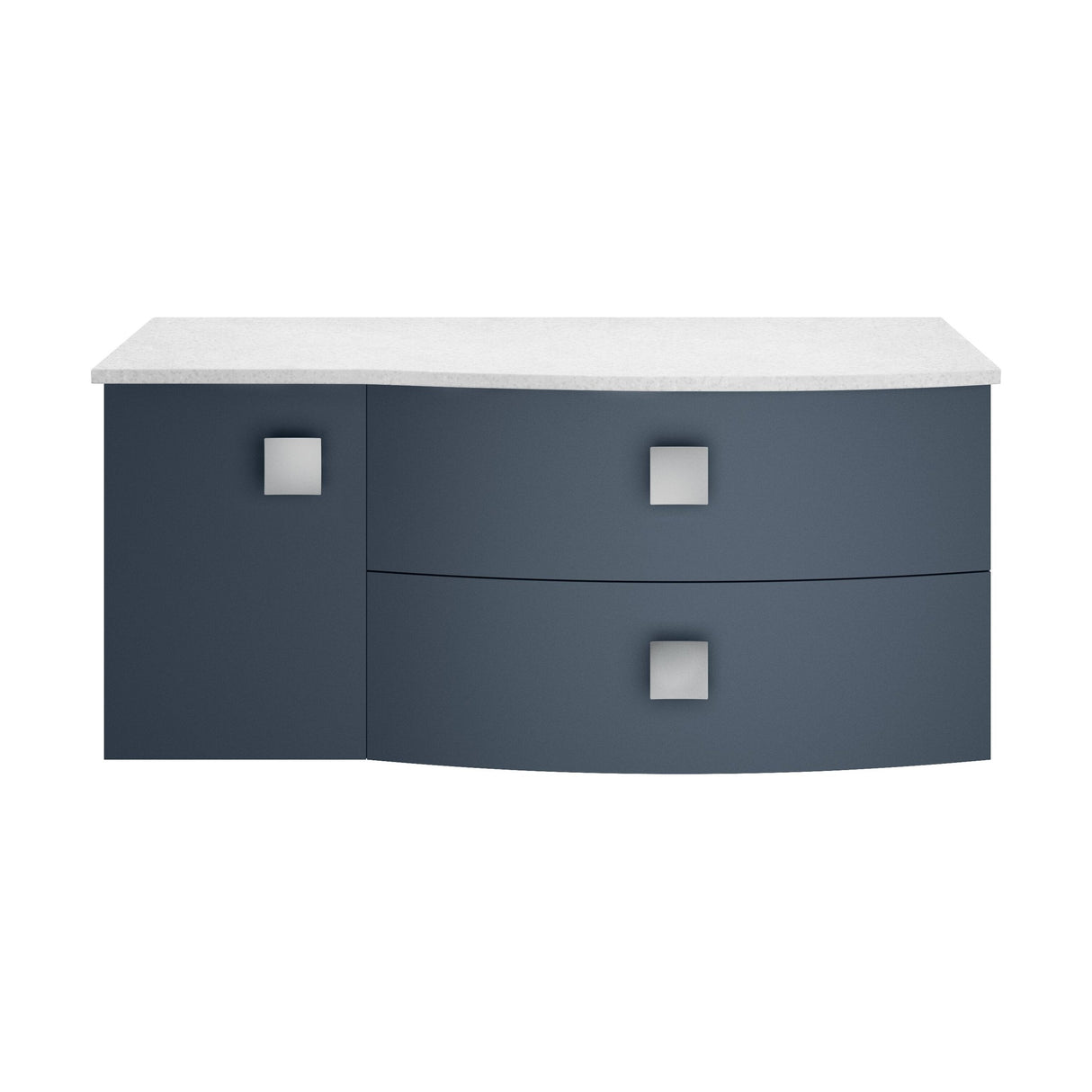 [BFAR303R] Gentleshaw Contemporary Wall Hung Vanity Unit with White Marble Worktop, 1000mm - Choice of Orientation and Colour - Cutout