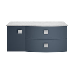 [BFAR305R] Gentleshaw Contemporary Wall Hung Vanity Unit with Grey Marble Worktop, 1000mm - Choice of Orientation and Colour - Cutout