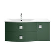 [BFAR802L] Gentleshaw Contemporary 1 Door 2 Drawer Left-Hand Wall Hung Vanity Unit with Curved Basin, Hunter Green, 1000mm - Cutout