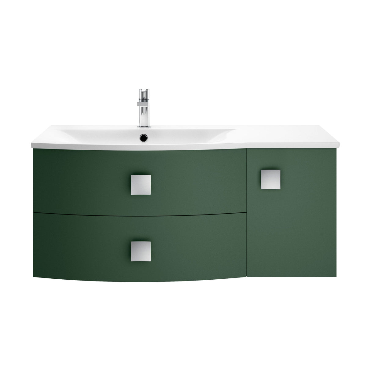 [BFAR802L] Gentleshaw Contemporary 1 Door 2 Drawer Wall Hung Vanity Unit with Curved Basin, 1000mm - Choice of Orientation and Colour - Cutout