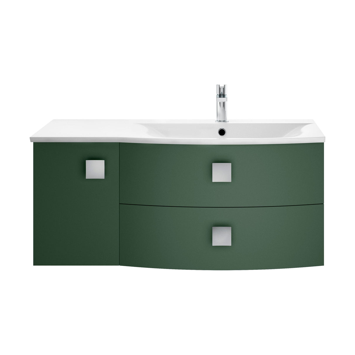 [BFAR802R] Gentleshaw Contemporary 1 Door 2 Drawer Wall Hung Vanity Unit with Curved Basin, 1000mm - Choice of Orientation and Colour - Cutout