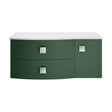 [BFAR803L] Gentleshaw Contemporary Left-Hand Wall Hung Vanity Unit with Marble Worktop, Hunter Green, 1000mm - Cutout