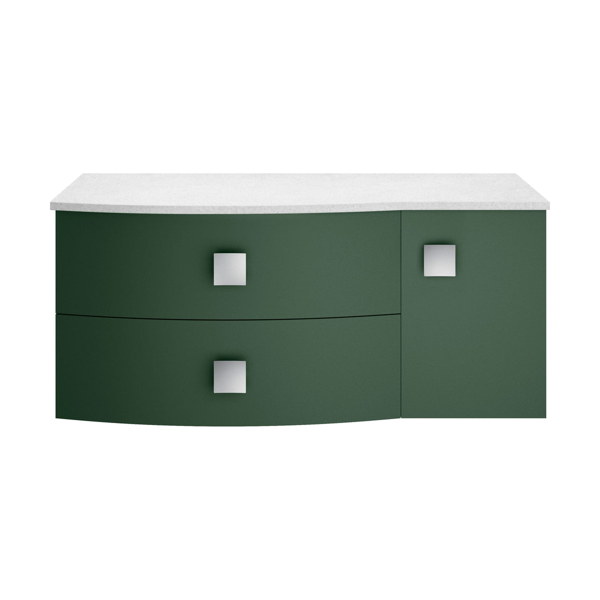 [BFAR803L] Gentleshaw Contemporary Wall Hung Vanity Unit with White Marble Worktop, 1000mm - Choice of Orientation and Colour - Cutout