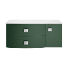 [BFAR803L] Gentleshaw Contemporary Wall Hung Vanity Unit with White Marble Worktop, 1000mm - Choice of Orientation and Colour - Cutout