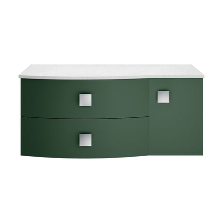 [BFAR803L] Gentleshaw Contemporary Wall Hung Vanity Unit with White Marble Worktop, 1000mm - Choice of Orientation and Colour - Cutout