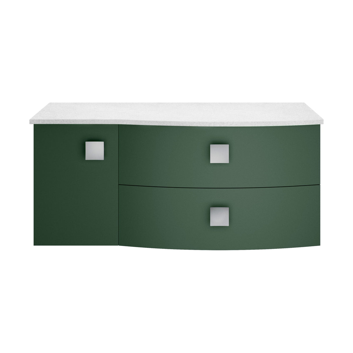 [BFAR803R] Gentleshaw Contemporary Wall Hung Vanity Unit with White Marble Worktop, 1000mm - Choice of Orientation and Colour - Cutout