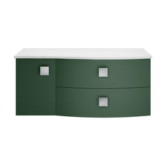 [BFAR803R] Gentleshaw Contemporary Wall Hung Vanity Unit with White Marble Worktop, 1000mm - Choice of Orientation and Colour - Cutout