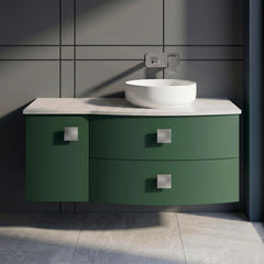 [BFAR803R] Gentleshaw Contemporary Wall Hung Vanity Unit with White Marble Worktop, 1000mm - Choice of Orientation and Colour - Silo