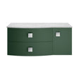 [BFAR805L] Gentleshaw Contemporary 1 Drawer Left-Hand Wall Hung Vanity Unit with Marble Worktop, Hunter Green, 1000mm - Cutout
