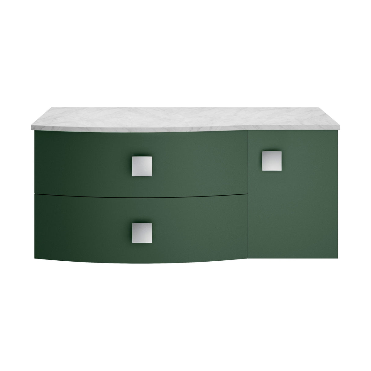 [BFAR805L] Gentleshaw Contemporary Wall Hung Vanity Unit with Grey Marble Worktop, 1000mm - Choice of Orientation and Colour - Cutout