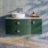 [BFAR805L] Gentleshaw Contemporary Wall Hung Vanity Unit with Grey Marble Worktop, 1000mm - Choice of Orientation and Colour - Silo
