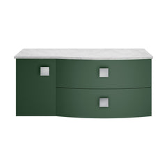 [BFAR805R] Gentleshaw Contemporary Wall Hung Vanity Unit with Grey Marble Worktop, 1000mm - Choice of Orientation and Colour - Cutout