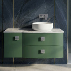 [BFAR805R] Gentleshaw Contemporary Wall Hung Vanity Unit with Grey Marble Worktop, 1000mm - Choice of Orientation and Colour - Silo