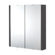 [BFBI913] Bianca Wall Hung 2 Door Mirror Cabinet with Soft Close Doors, 600mm, Gloss Grey - Premium Storage by Balterley - Cutout