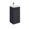 [BFC101BKA] Tean Floor Standing Compact Vanity Unit with Polymarble Basin, Choice of Size and Colour - Cutout