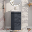 [BFC101BKA] Balterley 400mm Floor Standing 1 Door Compact Unit with Polymarble Basin - Dark Grey - Silo