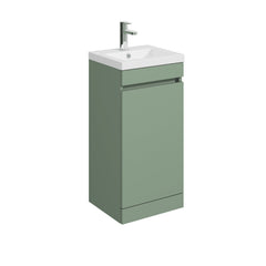 [BFC101GNA] Tean Floor Standing Compact Vanity Unit with Polymarble Basin, Choice of Size and Colour - Cutout