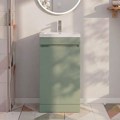 [BFC101GNA] Tean Floor Standing Compact Vanity Unit with Polymarble Basin, Choice of Size and Colour - Studio Shot
