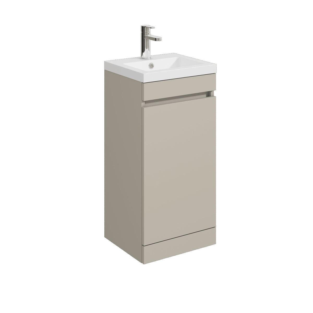 [BFC101PGA] Tean Floor Standing Compact Vanity Unit with Polymarble Basin, Choice of Size and Colour - Cutout