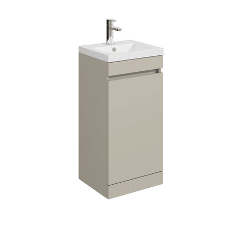 [BFC101PGA] Tean Floor Standing Compact Vanity Unit with Polymarble Basin, Choice of Size and Colour - Cutout