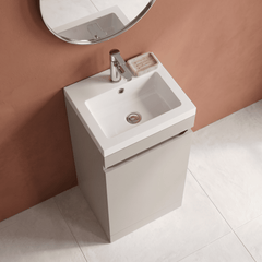 [BFC101PGA] Tean Floor Standing Compact Vanity Unit with Polymarble Basin, Choice of Size and Colour - Lifestyle 2