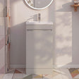 [BFC101PGA] Balterley 400mm Floor Standing 1 Door Compact Unit with Polymarble Basin - Pebble Grey - Silo