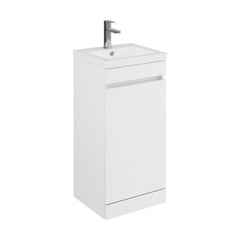 [BFC101WTA] Tean Floor Standing Compact Vanity Unit with Polymarble Basin, Choice of Size and Colour - Cutout