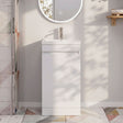 [BFC101WTA] Balterley 400mm Floor Standing 1 Door Compact Unit with Polymarble Basin - White - Silo
